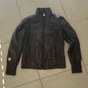 Ferrari Black Lightweight Zip Jacket with Yellow Shield Patch